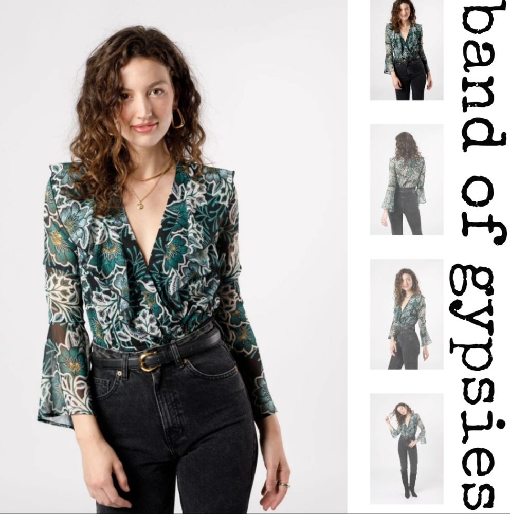 BONNIE EMERALD FLORAL LONG SLEEVE BODYSUIT